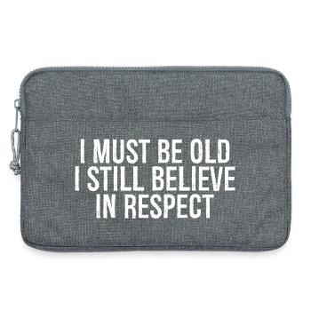 I must be old I still believe in respect funny - Laptop bag 13" - heather grey - Front