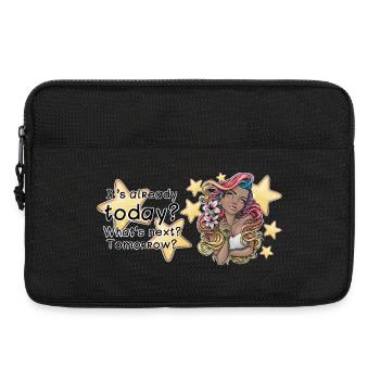 Inspirierendes Teenie-Mädchen mit bunten Haaren - Laptoptasche 13" - Schwarz - Vorne