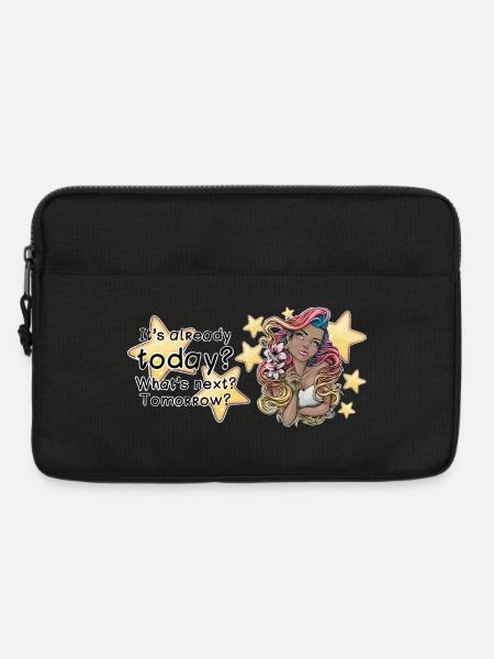 Inspirational Teen Girl with Colourful Hair - Laptop bag 13" - black