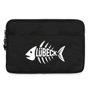 Lübeck herringbone - Laptop bag 13" - black - Front