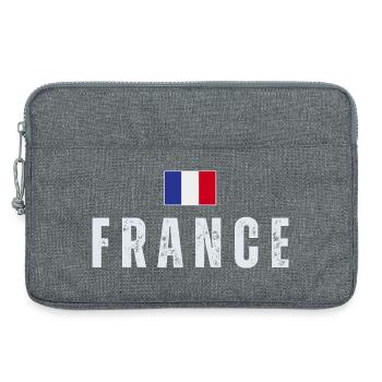 Drapeau de la France, fierté française - Sacoche pour ordinateur portable 13 pouces - gris chiné - Devant