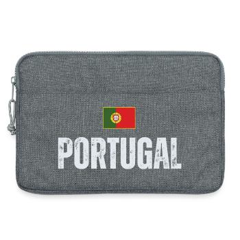 Drapeau portugais, fierté portugaise - Sacoche pour ordinateur portable 13 pouces - gris chiné - Devant