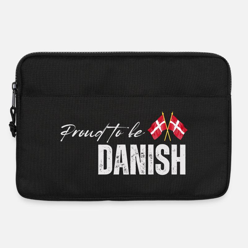 Proud Dane, I love Denmark - Laptop bag 13" - black