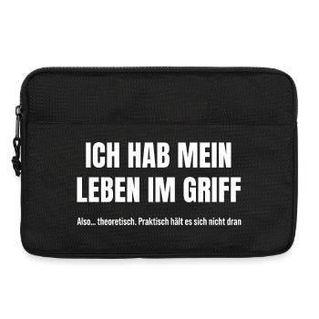 Mein Leben ist im Griff – sagt die Theorie - Laptoptasche 13" - Schwarz - Vorne