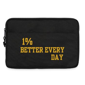 Motto "1% Tägliche Verbesserung" - Laptoptasche 13" - Schwarz - Vorne