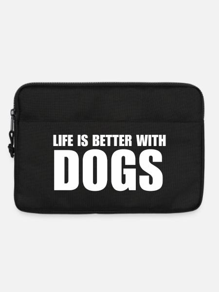 Das Leben Ist besser Mit Hunden Geschenkidee - Laptoptasche 13" - Schwarz