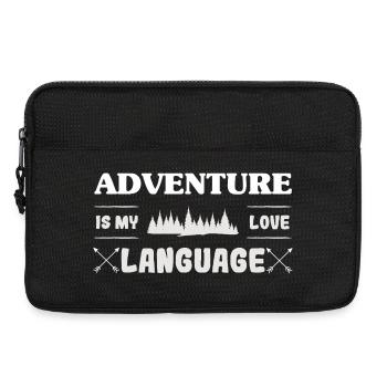 Abenteuer ist meine Sprache - Laptoptasche 13" - Schwarz - Vorne
