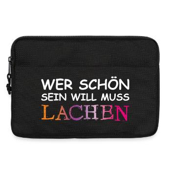 Wer schön sein will, muss lachen. - Laptoptasche 13" - Schwarz - Vorne