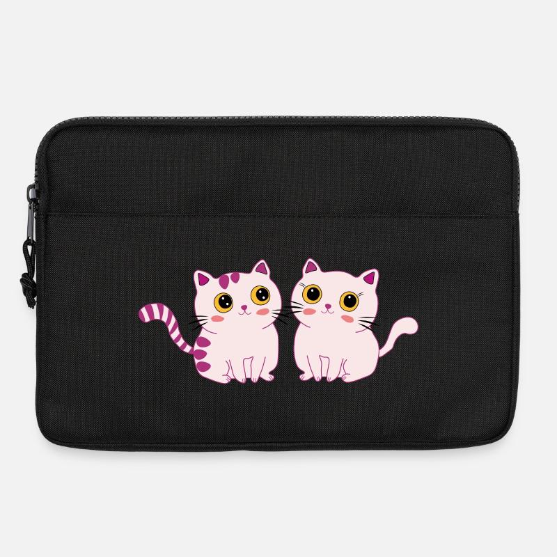 cats cute - Laptoptasche 13" - Schwarz