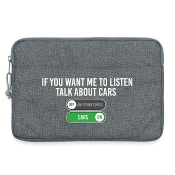 Wenn du willst, dass ich zuhöre, über Autos sprich - Laptoptasche 13" - Grau meliert - Vorne