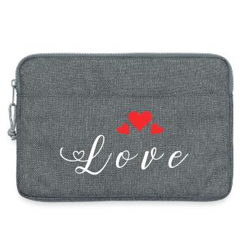 Love Heart Passion Feelings Declaration of Love - Laptop bag 13" - heather grey - Front