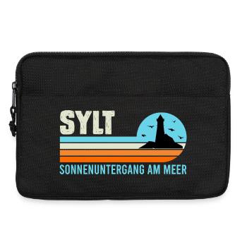 Vacances en mer du Nord COUCHER DE SOLEIL AU BORD DE LA MER Drôle - Sacoche pour ordinateur portable 13 pouces - noir - Devant