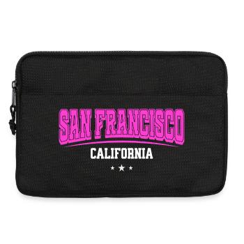 San Francisco Pink Retro California College - Laptop bag 13" - black - Front