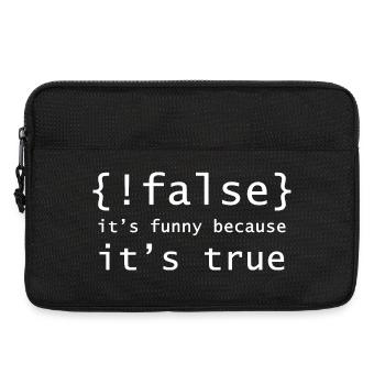 Boolesches Wortspiel Es ist wahr - Laptoptasche 13" - Schwarz - Vorne
