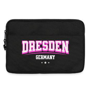 Dresden Retro Emblem Pink - Laptoptasche 13" - Schwarz - Vorne