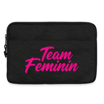 Team Feminin – Pink Girl Power Statement Design - Laptop bag 13" - black - Front
