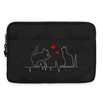 Chats, battement de cœur, cadeau pour l’amoureux des chats - Sacoche pour ordinateur portable 13 pouces - noir - Devant