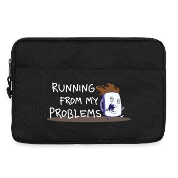 Running from My Problems – Coffee Cartoon - Laptop bag 13" - black - Front