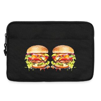 Explosion de l’aquarelle de Burger - Sacoche pour ordinateur portable 13 pouces - noir - Devant