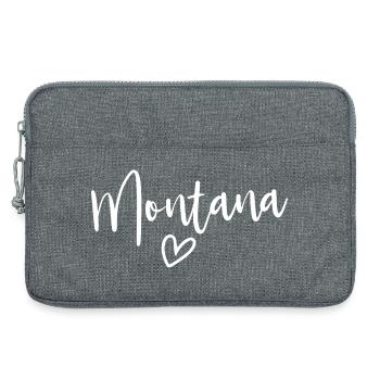 Cœur du Montana, Amour des femmes du Montana - Sacoche pour ordinateur portable 13 pouces - gris chiné - Devant