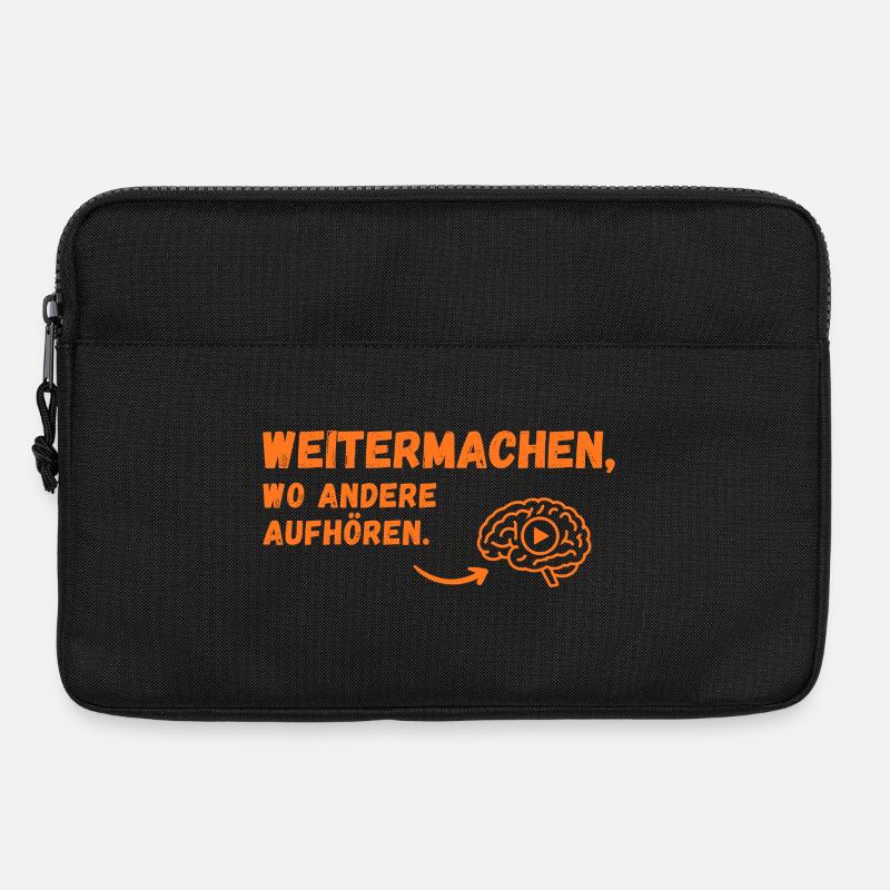 Weitermachen Spruch Gehirn-Icon - Laptoptasche 13" - Schwarz