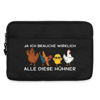 Hühnermama Ja ich brauche alle diese Hühner - Sacoche pour ordinateur portable 13 pouces - noir - Devant