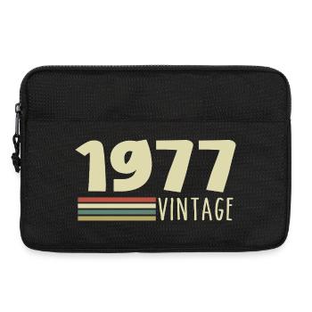 1977-Anniversaire-1977-retro-1977 - Sacoche pour ordinateur portable 13 pouces - noir - Devant