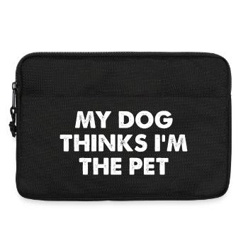 Mon chien pense que je suis l’animal de compagnie - Sacoche pour ordinateur portable 13 pouces - noir - Devant