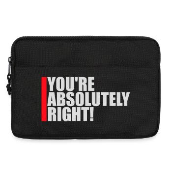 You're Absolutely Right Funny Sarcastic AI Logo - Laptop bag 13" - black - Front