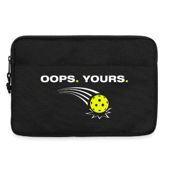 Oops yours funny pickleball player - Laptop bag 13" - black - Front