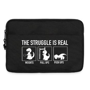 The Struggle Is Real Dino Gym Shirt - Laptop bag 13" - black - Front