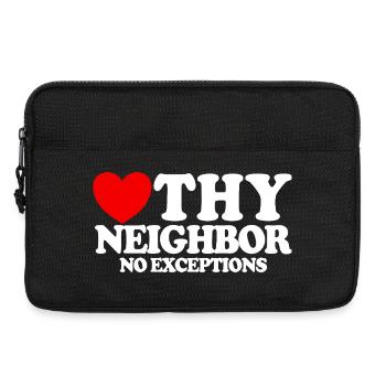Love your neighbor – without exception. Christian - Laptop bag 13" - black - Front