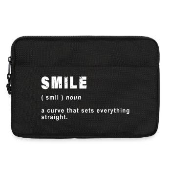 Définition du sourire drôle - Sacoche pour ordinateur portable 13 pouces - noir - Devant