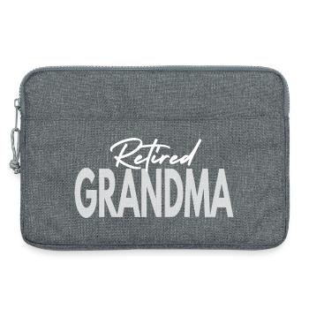 grand-mère à la retraite - Sacoche pour ordinateur portable 13 pouces - gris chiné - Devant