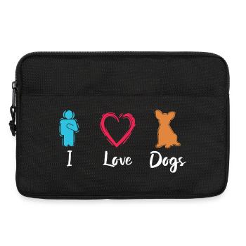 Ich liebe Hunde - Laptoptasche 13" - Schwarz - Vorne