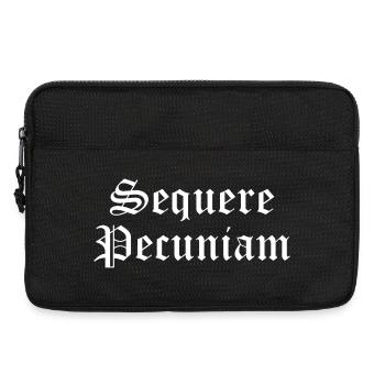 Sequere Pecuniam Gothic Script - Laptop bag 13" - black - Front