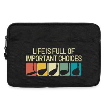 Important Choices Retro Typography Graphic - Laptop bag 13" - black - Front