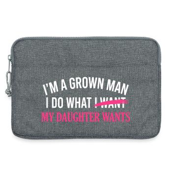 Dad Father I’m A Grown Man I Do What My Daugther - Laptop bag 13" - heather grey - Front
