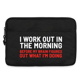 Morning Brain Workout Typographic Tee - Laptop bag 13" - black - Front