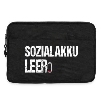 Sozialakku leer - Lustiger Spruch für Introverte - Laptoptasche 13" - Schwarz - Vorne