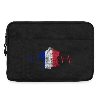 Französische Flagge Herzschlag - Laptoptasche 13" - Schwarz - Vorne