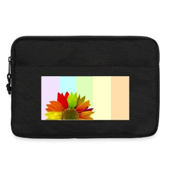 Colorful Rainbow Sunflower – Pastel Stripe Aesthet - Laptop bag 13" - black - Front
