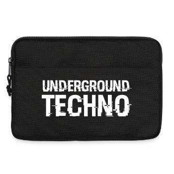 Typographie techno souterraine glitch - Sacoche pour ordinateur portable 13 pouces - noir - Devant