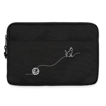 Boule de fil en laine à tricot en laine de chat en ligne - Sacoche pour ordinateur portable 13 pouces - noir - Devant