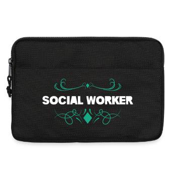 Conception d’ornements pour travailleurs sociaux - Sacoche pour ordinateur portable 13 pouces - noir - Devant