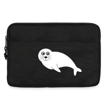 Seehund Seehunde Robbe Robben Tiere Geschenke - Laptoptasche 13" - Schwarz - Vorne