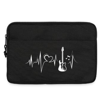 e-gitarre Herzschlag Musik Liebe Gitarrist Herz - Laptoptasche 13" - Schwarz - Vorne