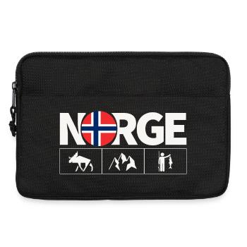 Norway Flag Moose Fishing Fjord - Laptop bag 13" - black - Front