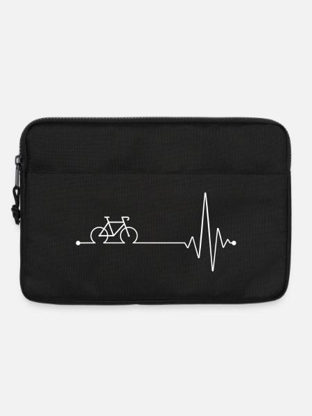 Radfahren Heartbeat Line - Laptoptasche 13" - Schwarz