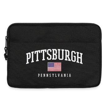 Arc de Pittsburgh avec drapeau - Sacoche pour ordinateur portable 13 pouces - noir - Devant